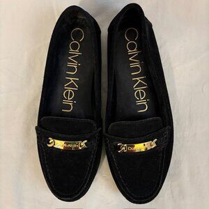 Calvin Klein Lunasi Black Suede Women's Loafers Size 8.5